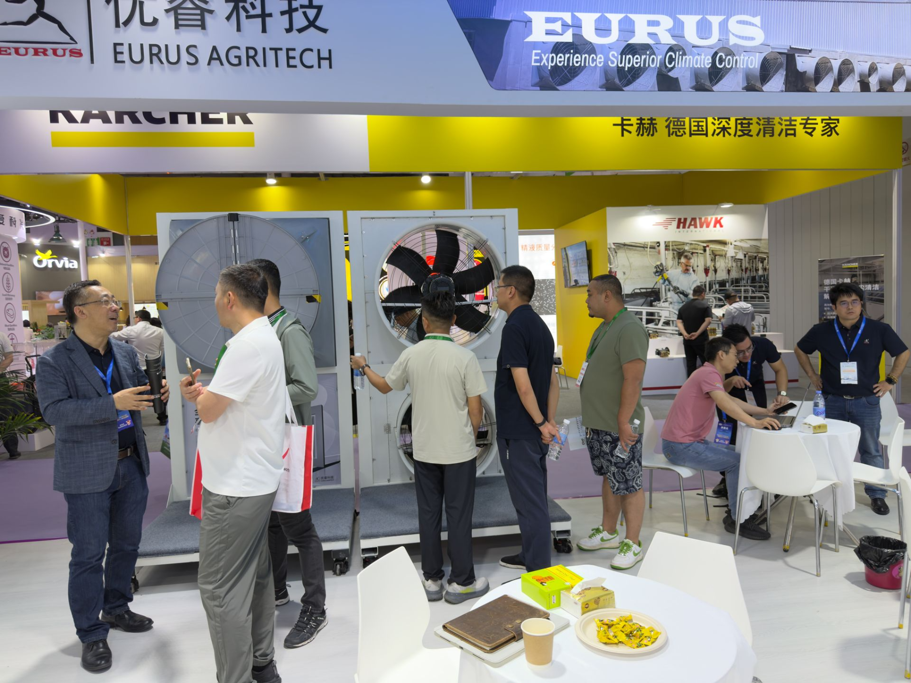 Industry visitors at the EURUS booth during CAHE 2026